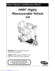 Invacare 220 Owner's Operating And Maintenance Manual