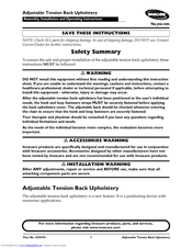 Invacare Adjustable Back Upholstery Installation & Operating Instructions Manual