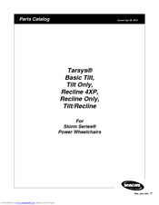 Invacare Tarsys Recline 4XP Parts Catalog