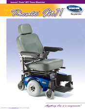Invacare Power Wheel Chair M71 Specification Sheet