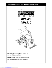Probasics Wheelchair XP6520 Operating And Maintenance Manual