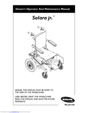 Invacare Solara Jr. 1106628 Operator And  Maintenance Manual