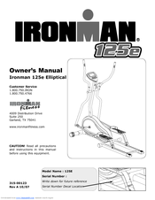 Ironman Fitness Ironman Elliptical 125E Owner's Manual