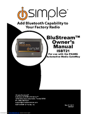 iSimple BluStream ISBT21 Owner's Manual