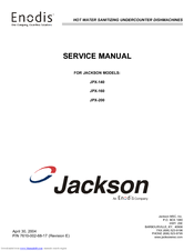 Jackson Hot Water Sanitizing Undercounter Dishmachines JPX-200 Service Manual