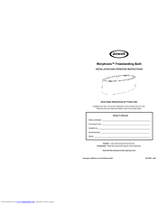 Jacuzzi MORPHOSIS GB11000 Installation And Operation Instructions Manual