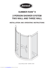 Jacuzzi SUMMER RAIN II Installation And Operating Instructions Manual