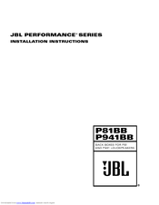 JBL INSTALLATION P81BB Installation Instructions Manual