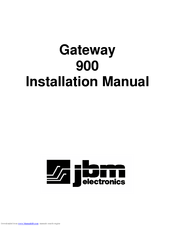 JBM electronics 900 Installation Manual