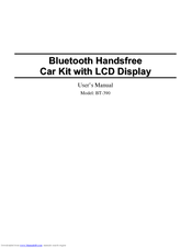 Jensen BT-390 User Manual