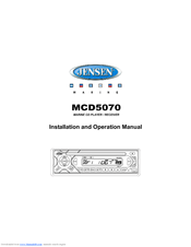 Jensen MCD5070 Installating And Operation Manual