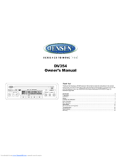 Jensen DV354 Owner's Manual