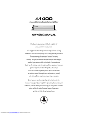 Jl audio A1400 Manuals | ManualsLib
