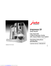 Jura Capresso Impressa S9 One Touch Operating Instructions And Warranty