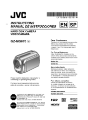JVC GZMG670BUS - Everio Camcorder - 800 KP Instruction Manual