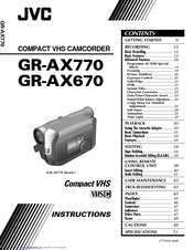 JVC GR-AX770 Instructions Manual
