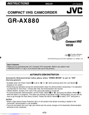 JVC GR-AX880EG Instructions Manual