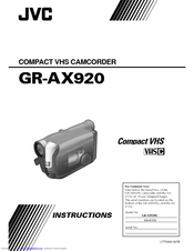 JVC GR-AX920U Instructions Manual