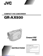JVC GR-AX930U Instructions Manual