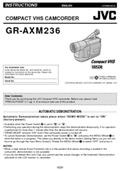 JVC GR-AXM236UC Instructions Manual