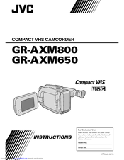 JVC GR-AXM800U Instructions Manual