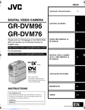 JVC DVM96U - Camcorder - 1.0 Megapixel Instructions Manual