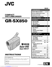 JVC GR-SX850U Instructions Manual