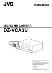 JVC DZ-VCA3U - 3-ccd Micro Hdtv Camera Instructions Manual