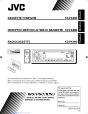 JVC KS-FX490 - Radio / Cassette Player Instructions Manual