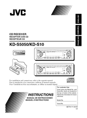 JVC KD-S5050 - In-Dash CD Player Instruction Manual