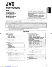 JVC GD-V4211PCE - Plasma Monitor Instructions Manual