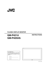JVC GM-P420UG - Plasma Monitor Instructions Manual