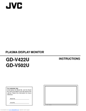 JVC GD-V422UA - Plasma Display Monitor Instructions Manual