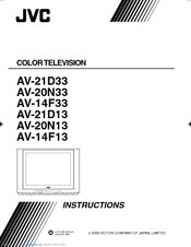 JVC AV-21D33, AV-20N33, AV-14F33, Instructions Manual