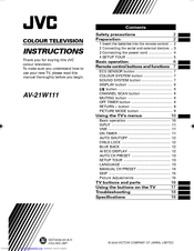 JVC AV-21W111 Instructions Manual