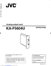 Jvc KA-F5604U Instructions Manual
