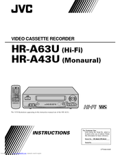 JVC HR-A43U, HR-A63U Instructions Manual