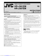 JVC HR-J387EM Instructions Manual