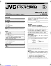 JVC HR-J7020UA Instructions Manual