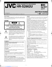 JVC HR-S2902U Instructions Manual