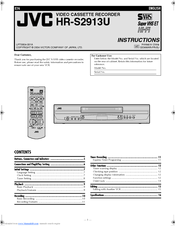 JVC HR-S2913U Instructions Manual