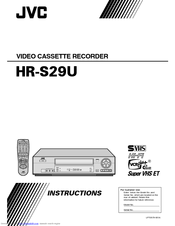 JVC HR-S29U Instructions Manual