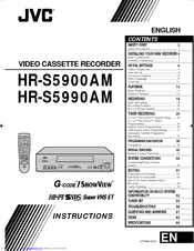JVC HR-S5900U - Super-VHS VCR Instructions Manual