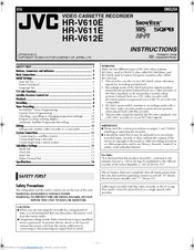JVC HR-V612E Instructions Manual