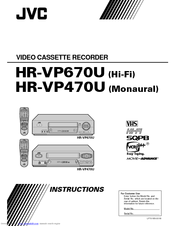 JVC HR-VP670U Instructions Manual