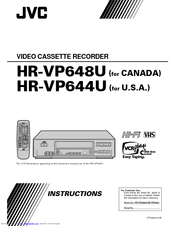 JVC HR-VP644U Instructions Manual