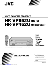 JVC HR-VP452U Instructions Manual