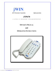 jWIN JT-P670 Owner's Manual And Operating Instructions