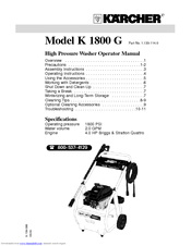 Kärcher K 1800 G Operator's Manual