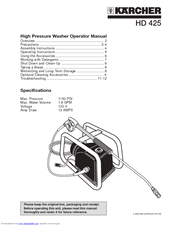 Kärcher HD 425 Operator's Manual